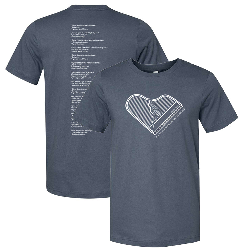 All My Favorite People Are Broken Lyric T, Vintage Navy